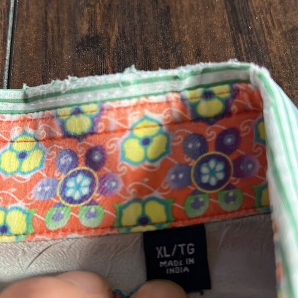 ROBERT GRAHAM Men Striped Multi-Color Flip Cuff Long Sleeve Button Shirt size XL - Picture 3 of 10